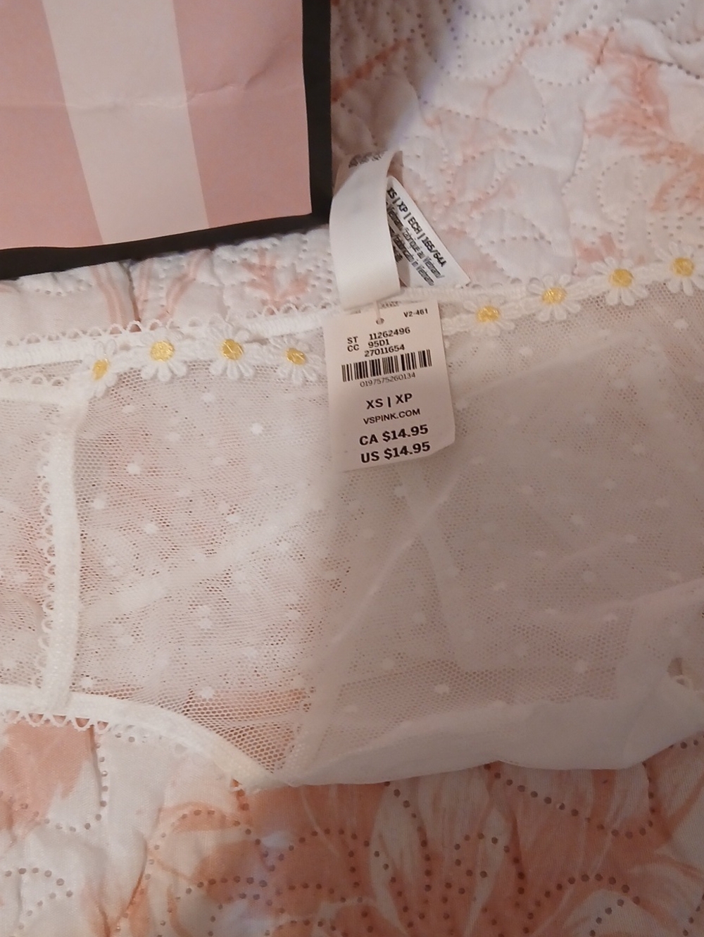 PINK Victoria's Secret White Daisy Lace Bikini Panty